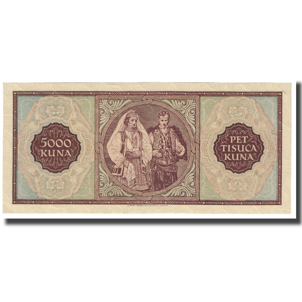 Geldschein, Kroatien, 5000 Kuna, 1943, KM:13a, UNZ-