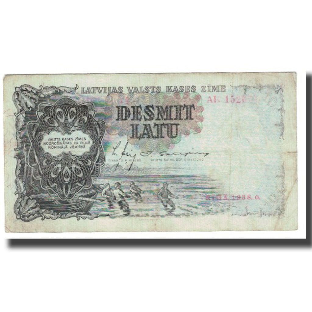 Billet, Latvia, 10 Latu, KM:29b, TB