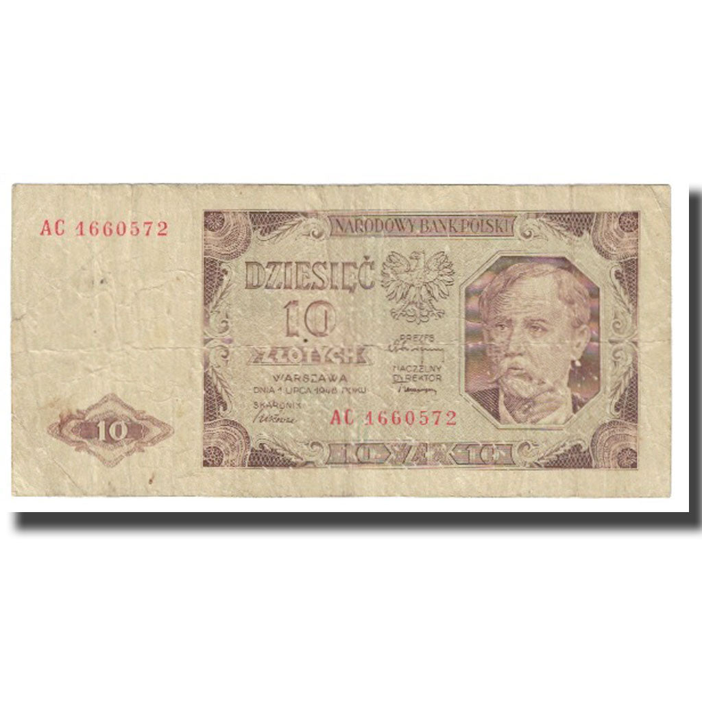 Banknote, Poland, 10 Zlotych, 1948, 1948-07-01, KM:136, VF(20-25)