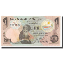Nota, Malta, 1 Lira, 1967, KM:34b, AU(55-58)