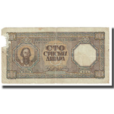 Banknote, Serbia, 100 Dinara, 1943, 1943-01-01, KM:33, VG(8-10)