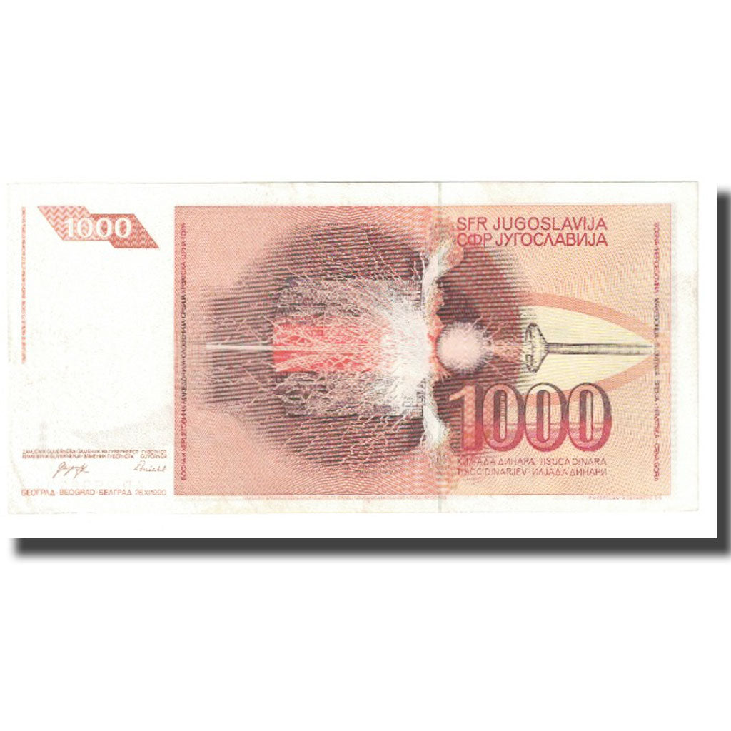 Banknote, Yugoslavia, 1000 Dinara, 1990, 1990-11-26, KM:107, AU(55-58)