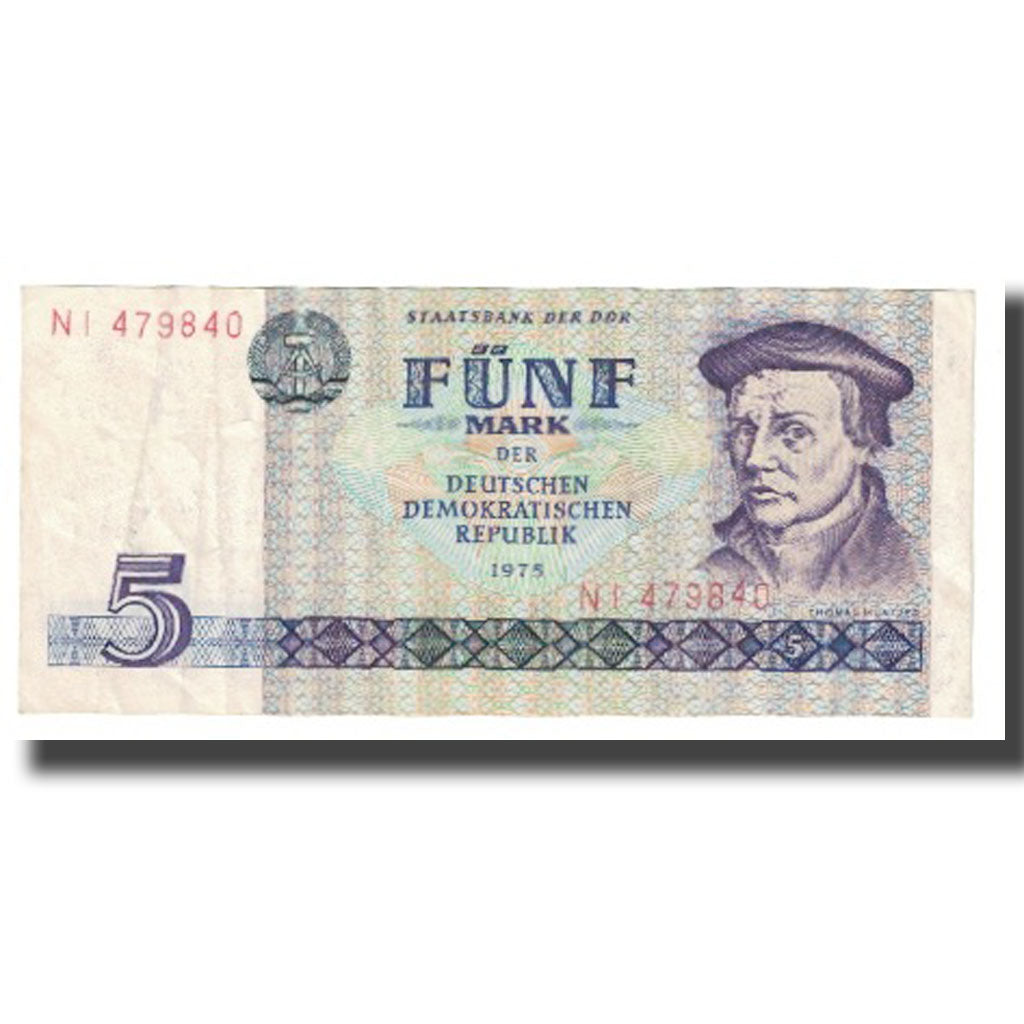 Banknote, Germany - Democratic Republic, 5 Mark, 1975, KM:27A, EF(40-45)