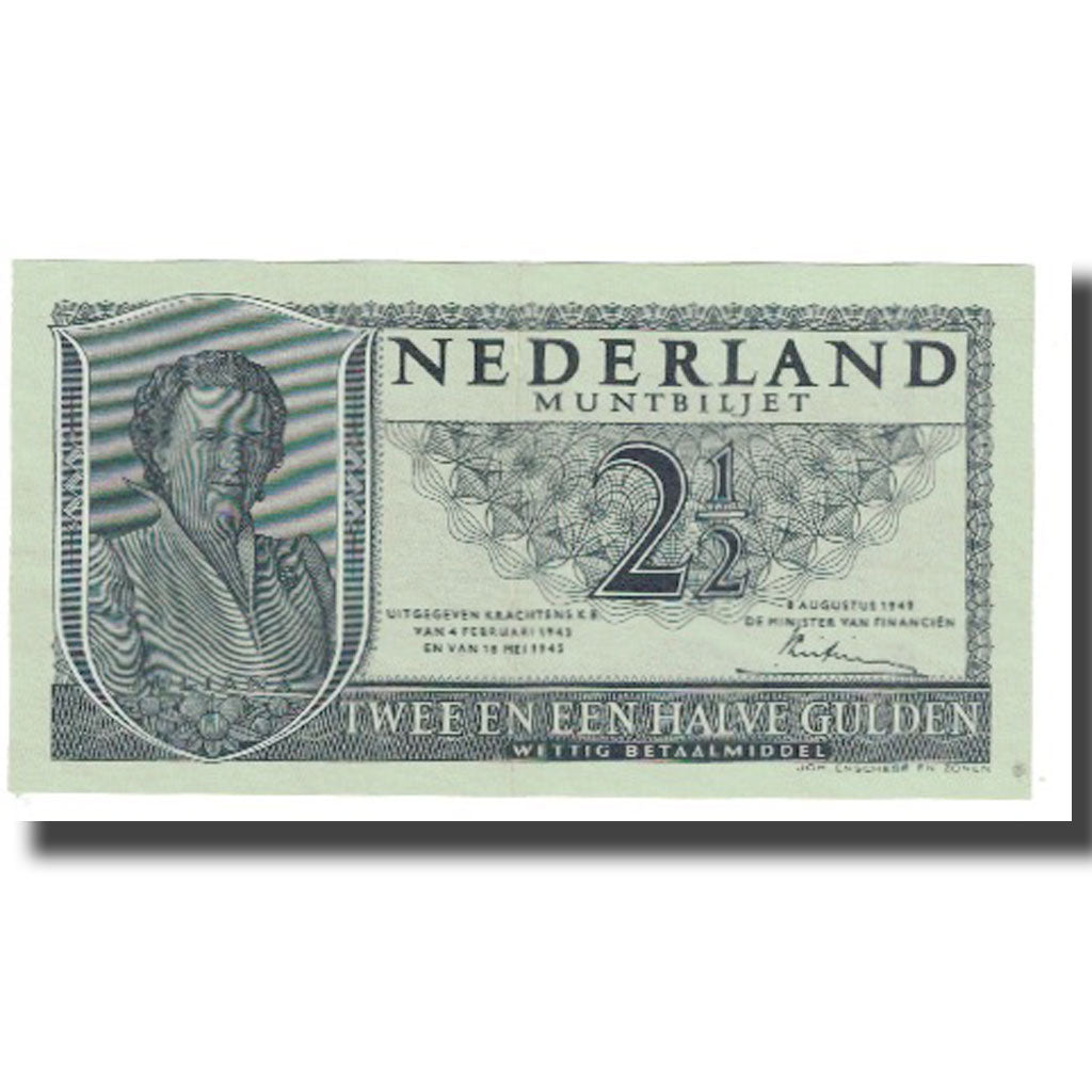 Banknote, Netherlands, 2 1/2 Gulden, 1949, 1949-08-08, KM:73, UNC(65-70)