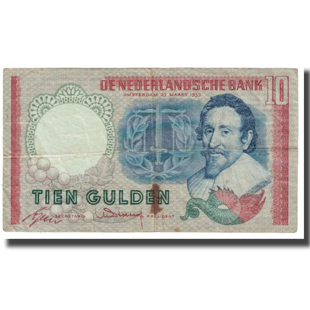 Banknote, Netherlands, 10 Gulden, 1953, 1953-03-23, KM:85, EF(40-45)