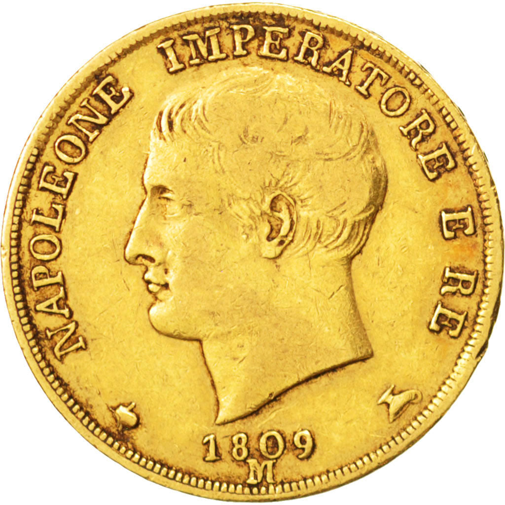 ITALIAN STATES, KINGDOM OF NAPOLEON, Napoleon I, 20 Lire, 1809, Milan, KM 11