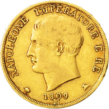 ITALIAN STATES, KINGDOM OF NAPOLEON, Napoleon I, 20 Lire, 1809, Milan, KM 11