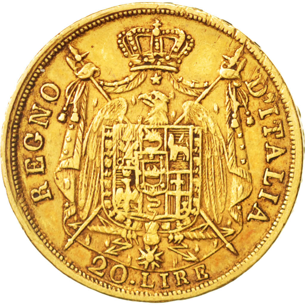 ITALIAN STATES, KINGDOM OF NAPOLEON, Napoleon I, 20 Lire, 1809, Milan, KM 11