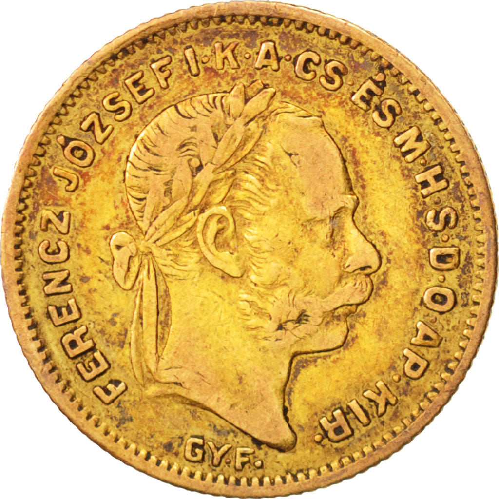 Ungheria, Franz Joseph I, 4 Forint 10 Francs, 1870, Karlsburg, MB+, Oro, KM:4...
