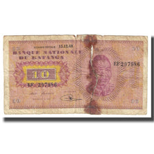 Banconote, Katanga, 10 Francs, 1960, 1960-12-15, KM:5As, B+