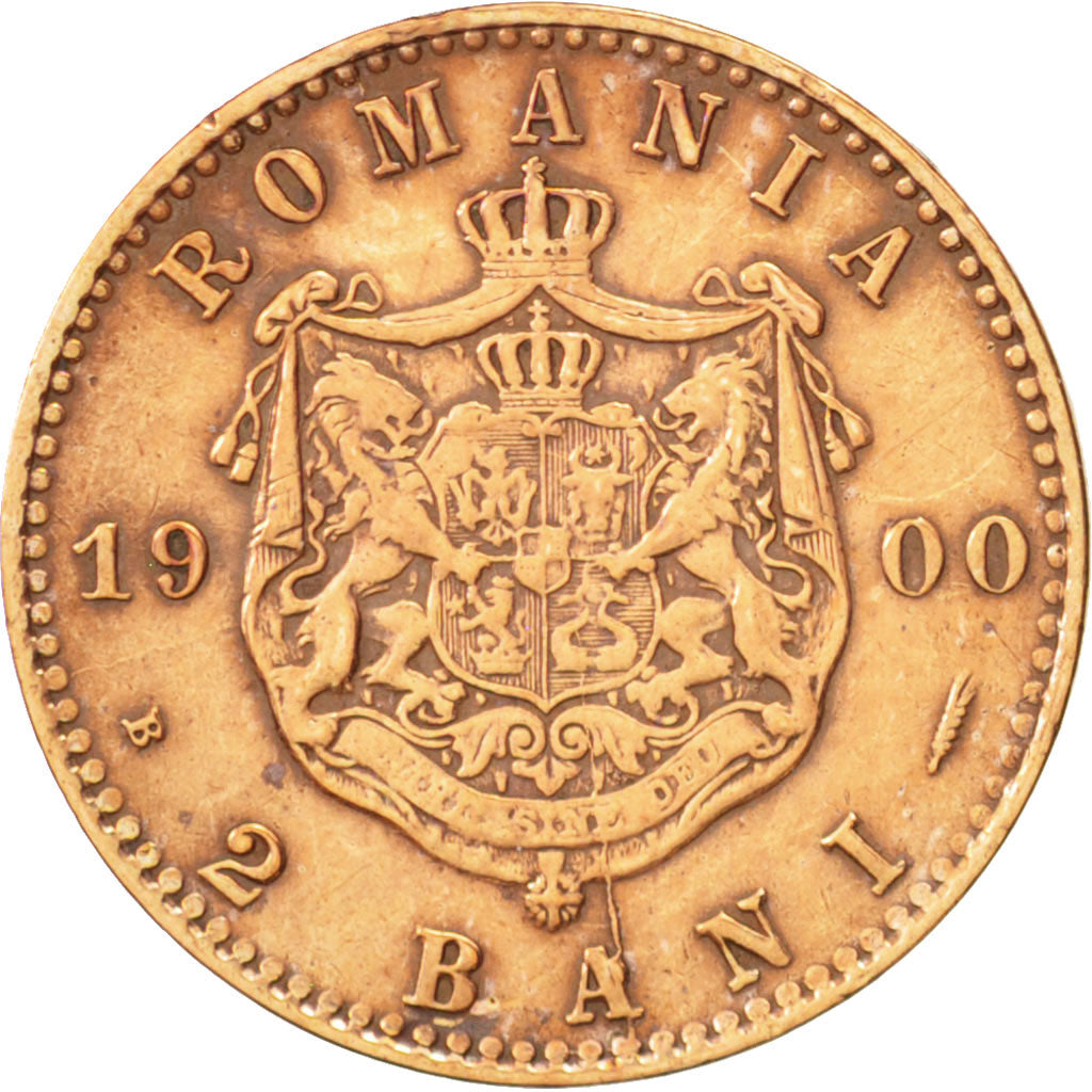 Romania, Carol I, 2 Bani, 1900, EF(40-45), Copper, KM:27