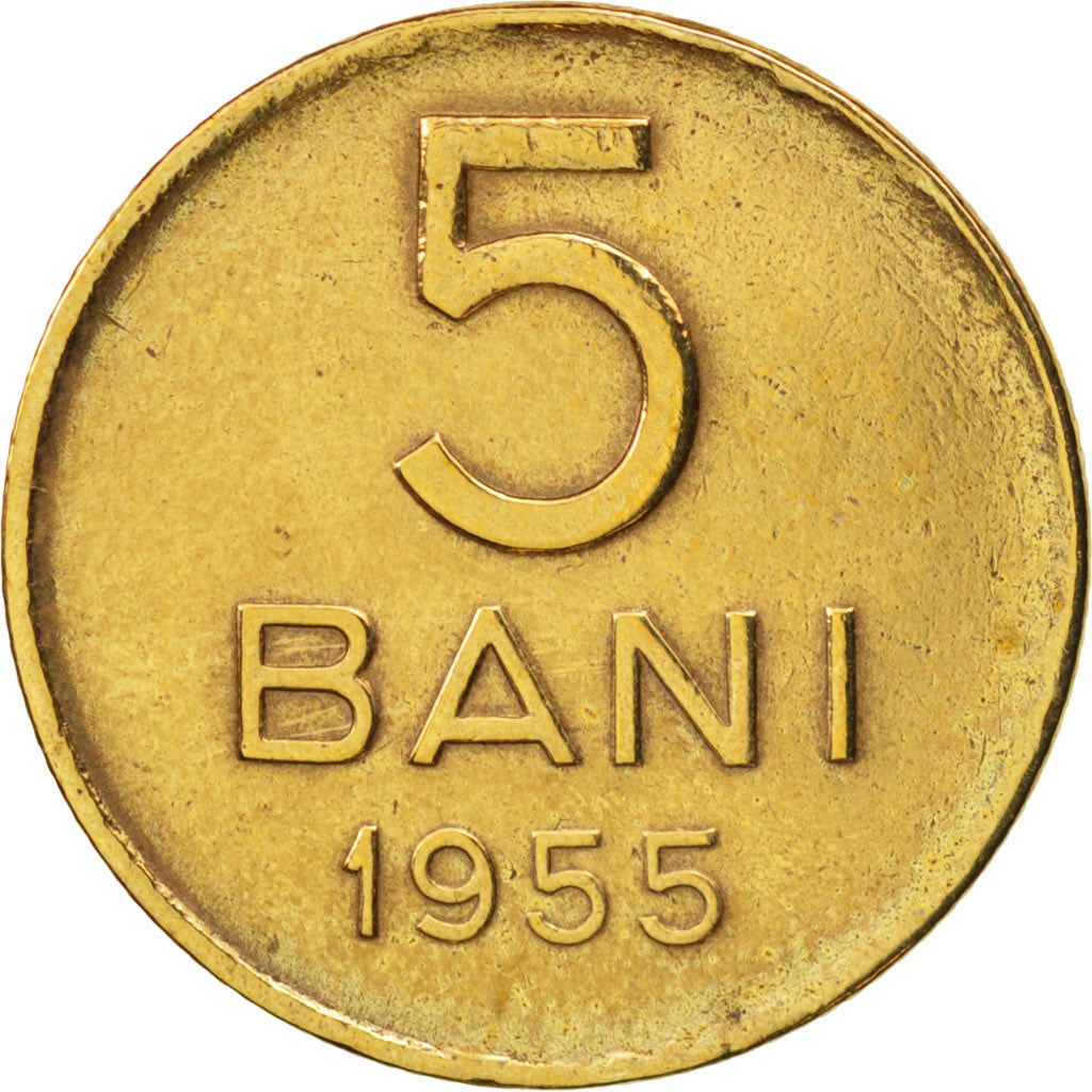 Romania, 5 Bani, 1955, EF(40-45), Copper-Nickel-Zinc, KM:83.2