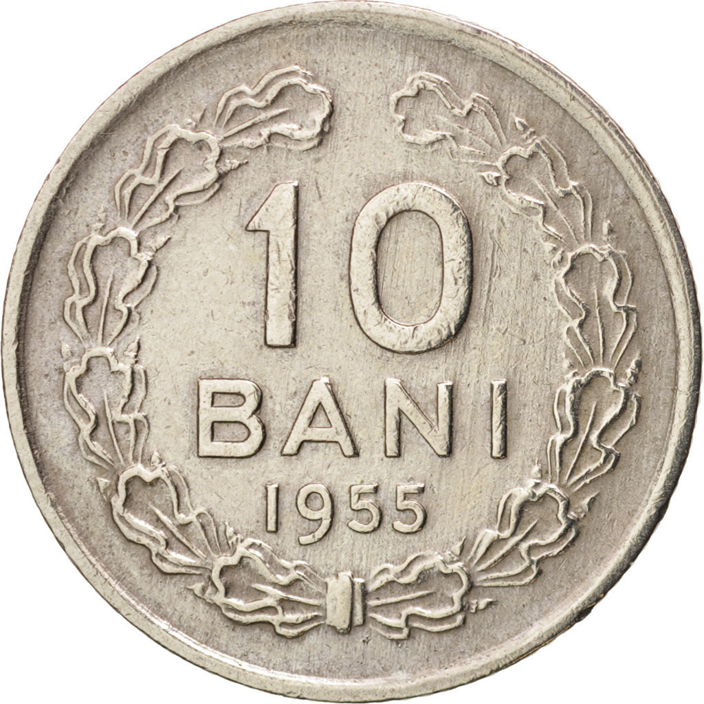 Romania, 10 Bani, 1955, EF(40-45), Copper-nickel, KM:84.3