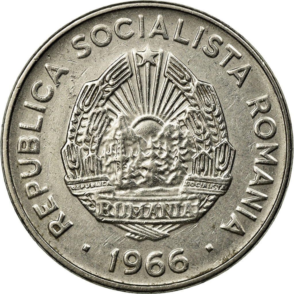 Coin, Romania, 15 Bani, 1966, AU(50-53), Nickel Clad Steel, KM:93
