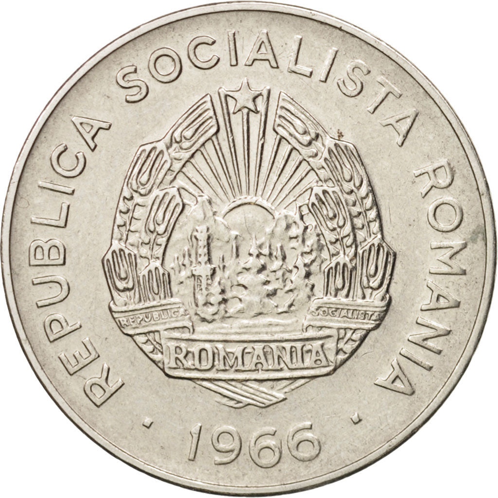 Romania, 25 Bani, 1966, EF(40-45), Nickel Clad Steel, KM:94