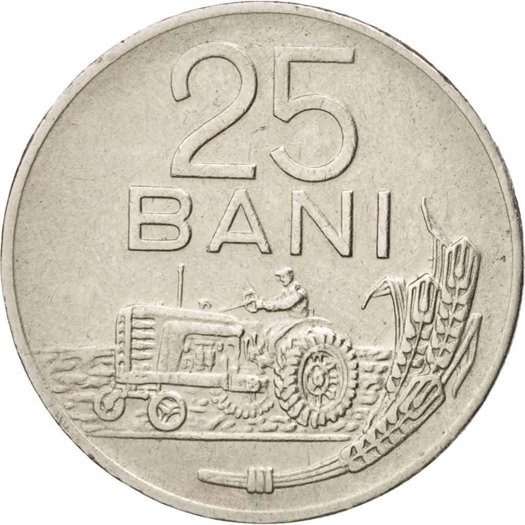 Romania, 25 Bani, 1966, EF(40-45), Nickel Clad Steel, KM:94