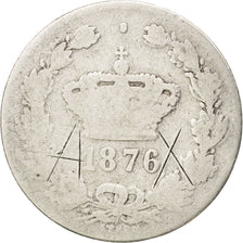 Romania, Carol I, 50 Bani, 1876, VG(8-10), Silver, KM:9