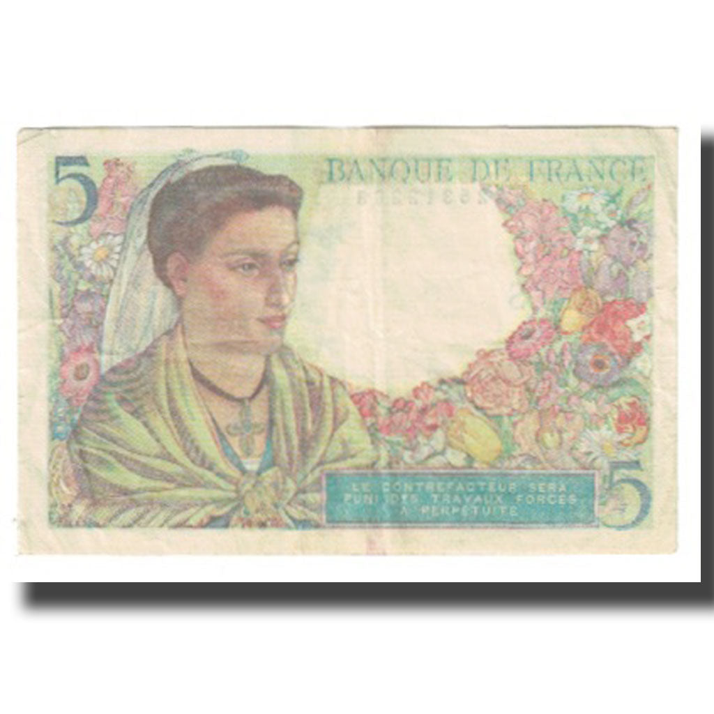 France, 5 Francs, 1945, 1945-04-05, EF(40-45), Fayette:05.06, KM:98a