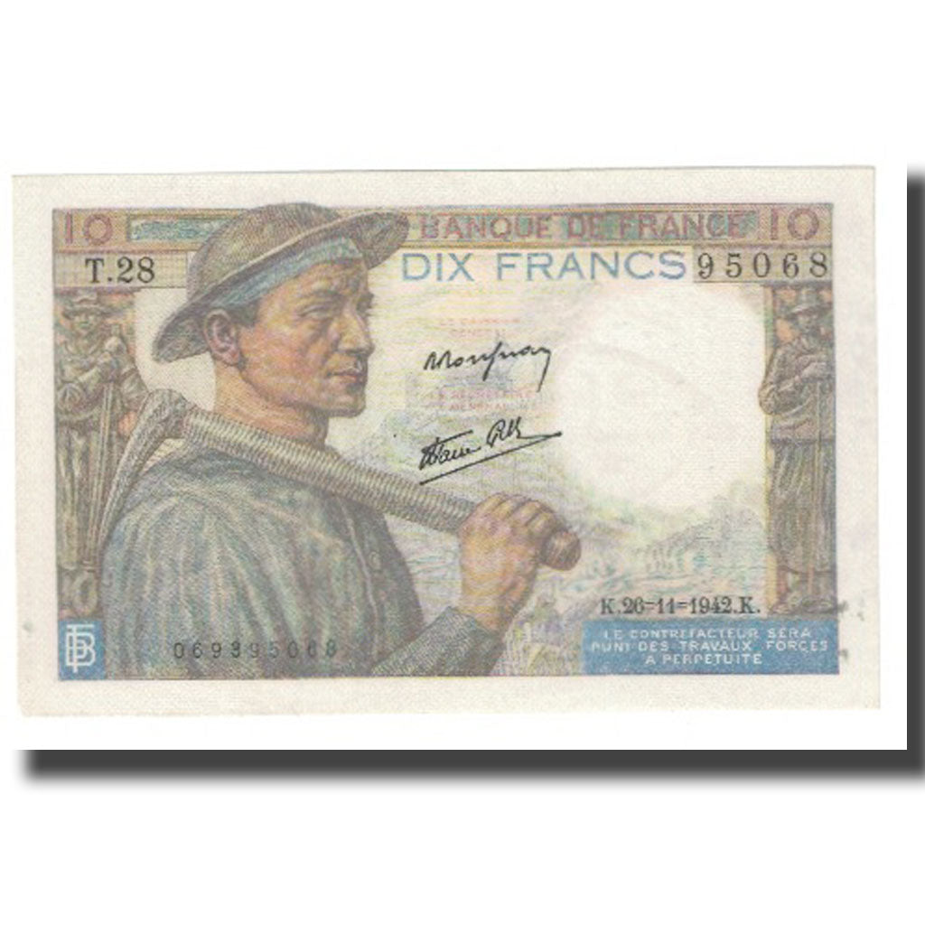 Francja, 10 Francs, 1942, 1942-11-26, UNC(63), Fayette:08.06, KM:99e