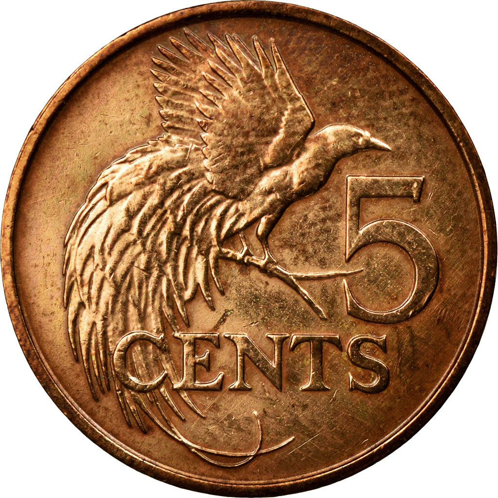 Coin, TRINIDAD & TOBAGO, 5 Cents, 1976, Franklin Mint, EF(40-45), Bronze, KM:26