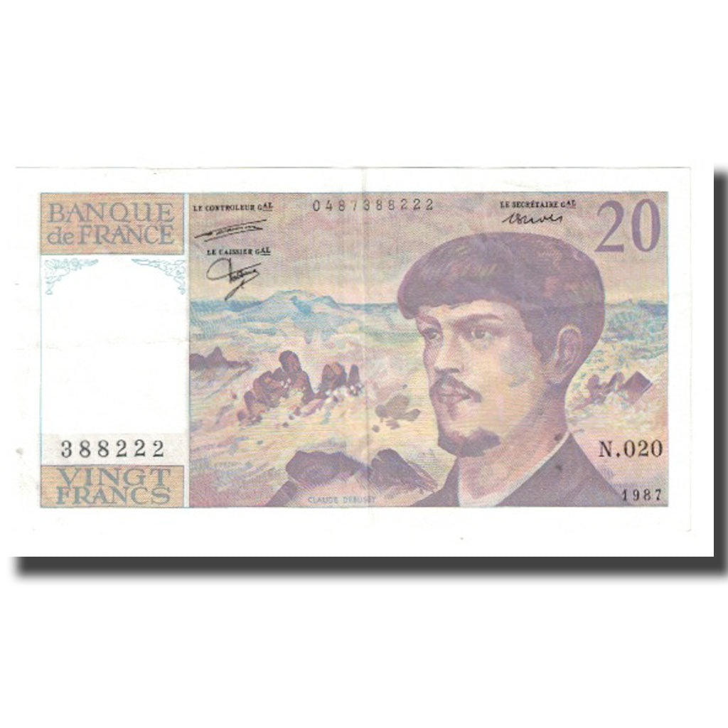 France, 20 Francs, 1987, AU(55-58), Fayette:66.08, KM:151b