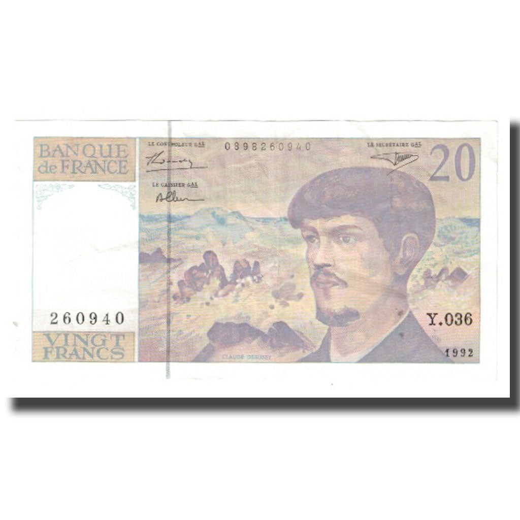 France, 20 Francs, 1992, UNC(60-62), Fayette:66bis.3, KM:151f