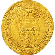 France, Charles VI, Ecu d'or 2nd emission, VF(30-35), Gold, Duplessy:369A