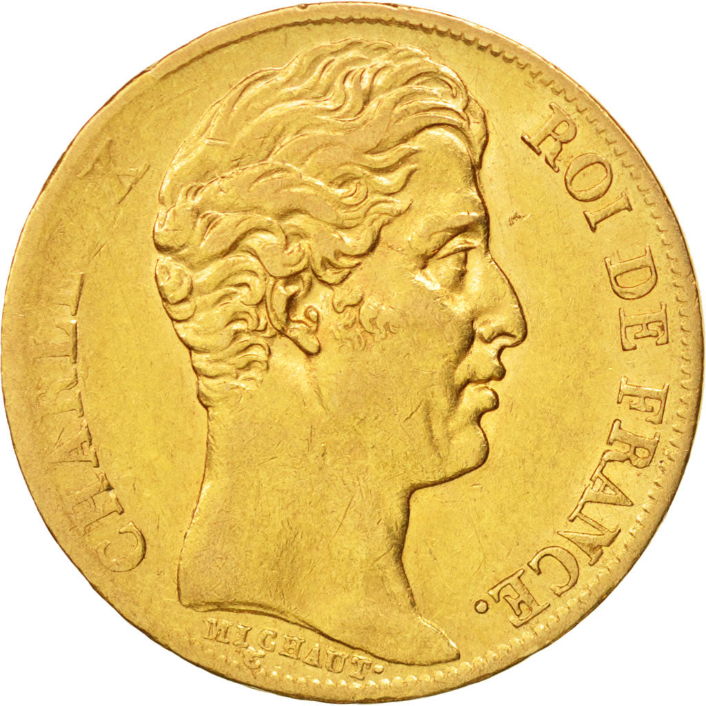France, Charles X, 20 Francs, 1830, Paris, EF(40-45), Gold, KM:726.1,Gadoury1029
