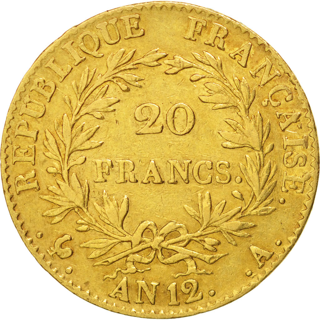 Francia, Napoléon I, 20 Francs, 1804, Paris, BB, Oro, KM:651, Gadoury:1020