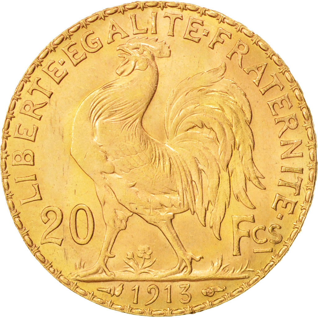 France, Marianne, 20 Francs, 1913, MS(60-62), Gold, KM:857, Gadoury:1064a