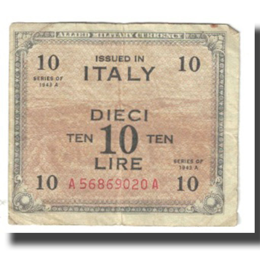 Banknote, Italy, 10 Lire, 1943, KM:M19a, VF(20-25)