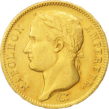Francia, Napoléon I, 40 Francs, 1809, Paris, BB, Oro, KM:696.1, Gadoury:1084