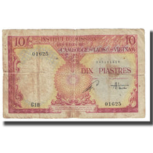 Banknote, FRENCH INDO-CHINA, 10 Piastres = 10 Dong, KM:107, VF(20-25)