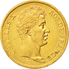 France, Charles X, 40 Francs, 1824, Paris, EF(40-45), Gold, KM:721.1,Gadoury1105