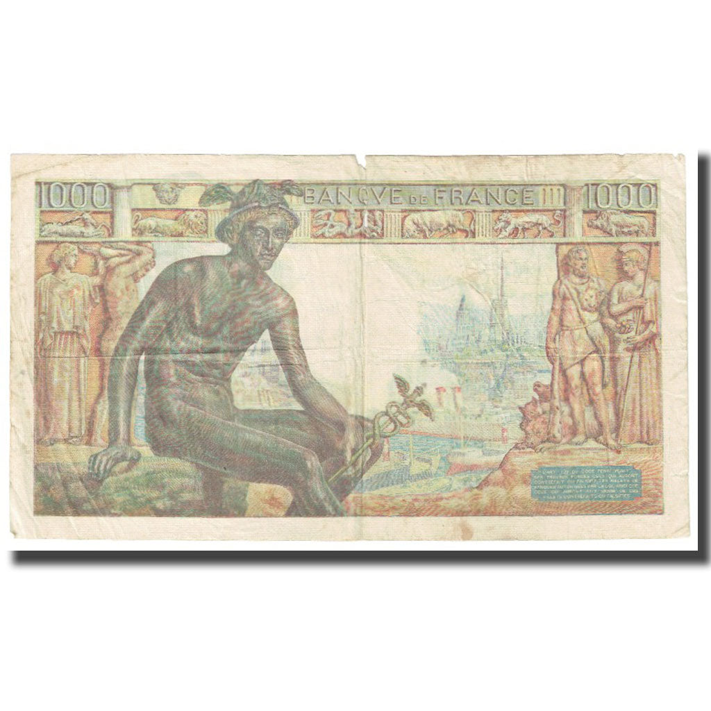 France, 1000 Francs, 1942, P. Rousseau and R. Favre-Gilly, 1942-09-24, TB