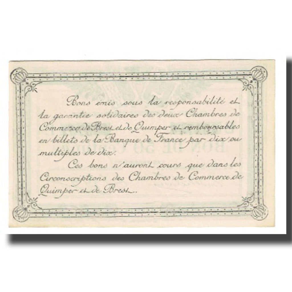 France, Quimper et Brest, 50 Centimes, 1920, UNC(63), Pirot:104.16