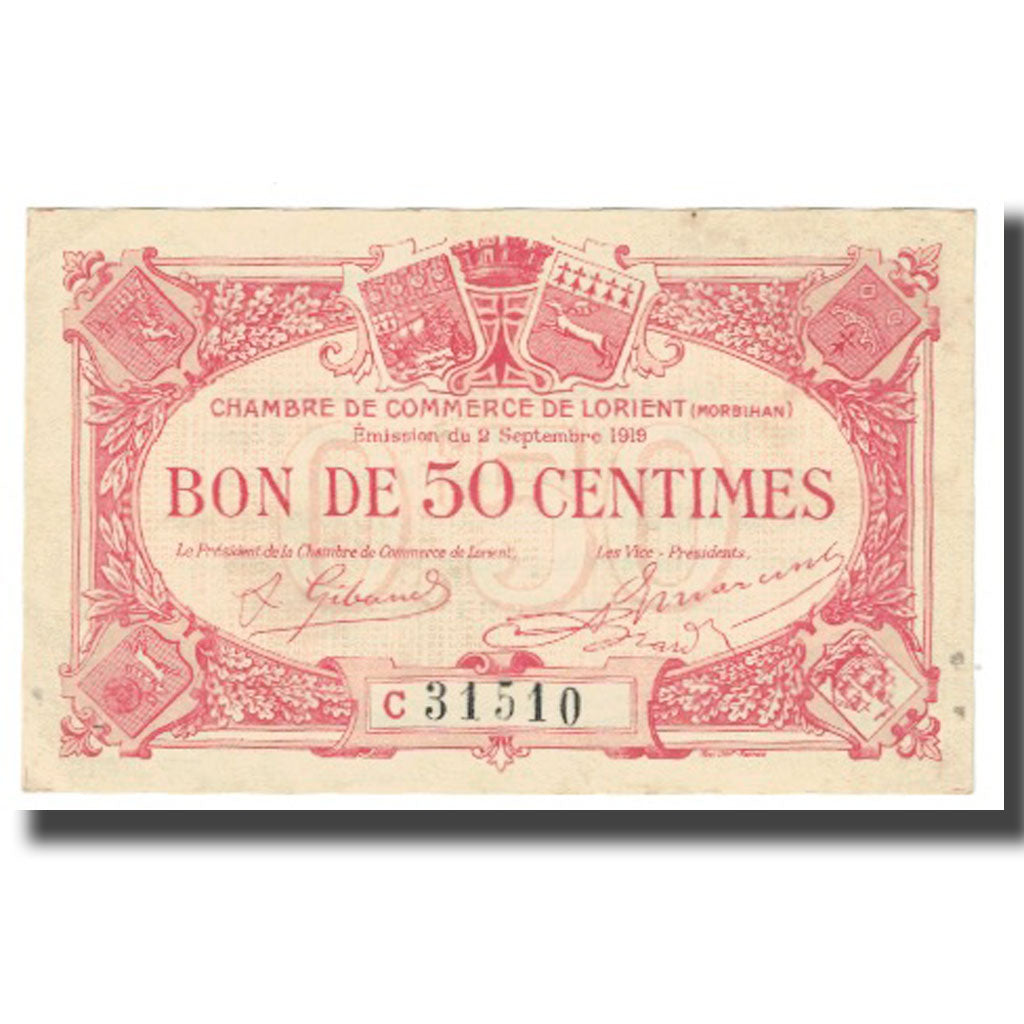 France, Lorient, 50 Centimes, 1919, UNC(60-62)