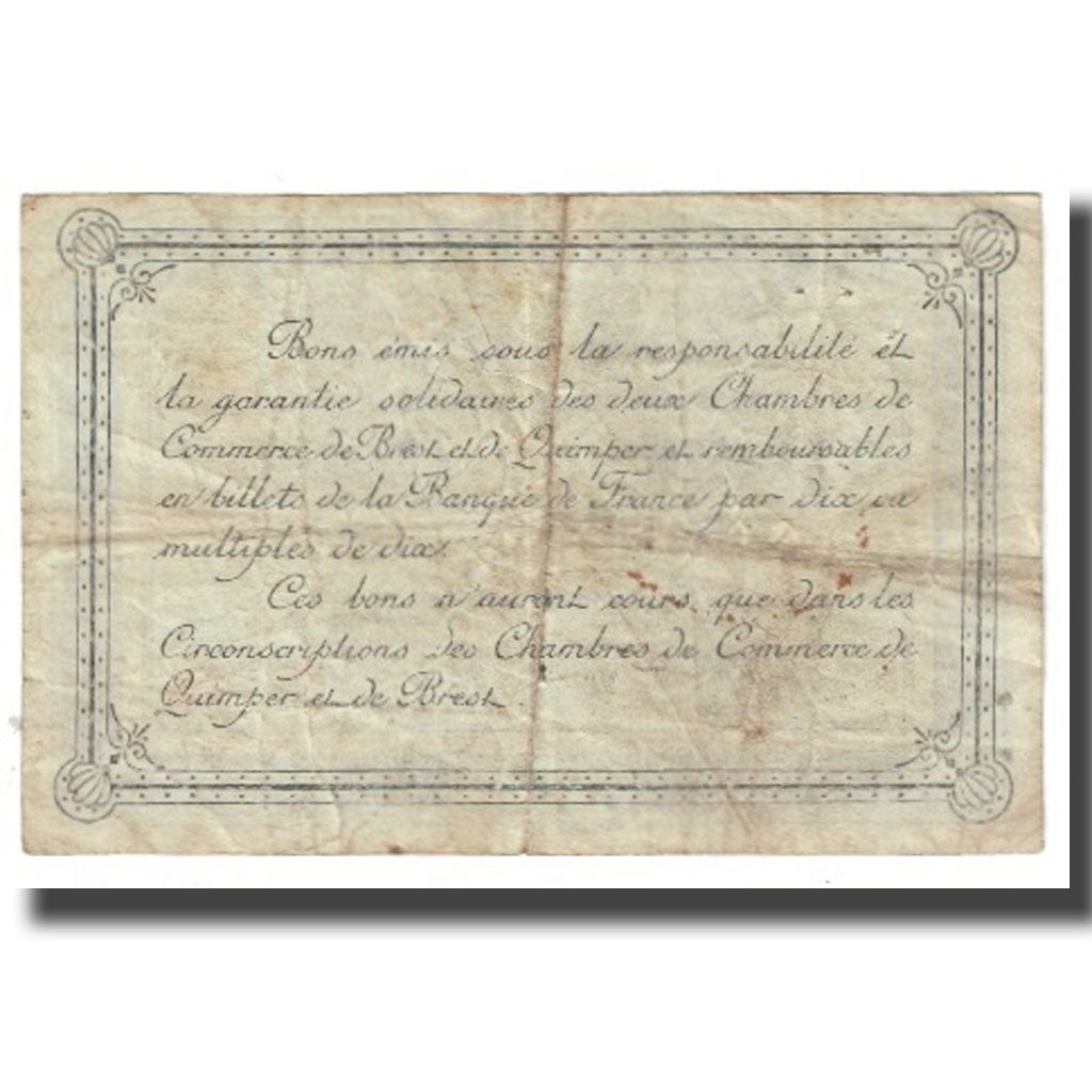 France, Quimper et Brest, 1 Franc, 1922, TB+, Pirot:104.23