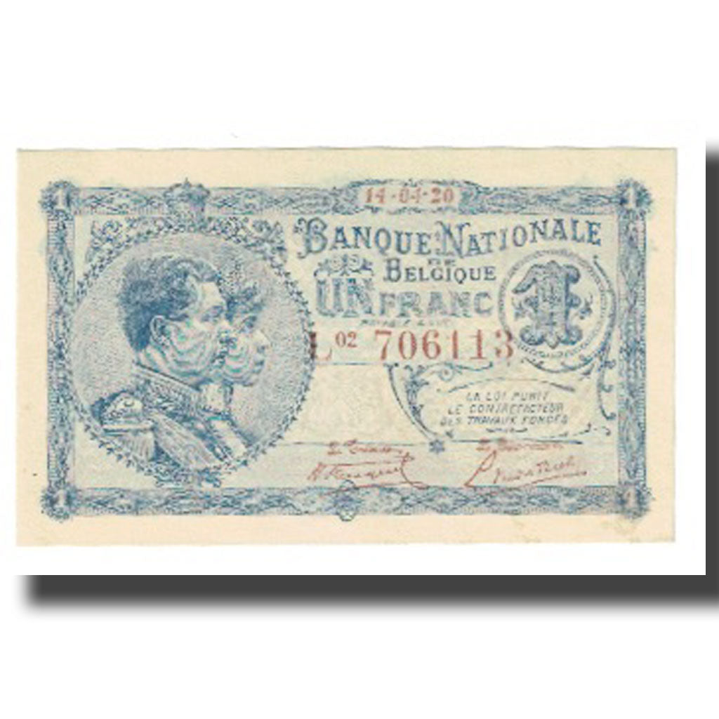 Banknote, Belgium, 1 Franc, 1920, 1920-04-14, KM:92, UNC(60-62)