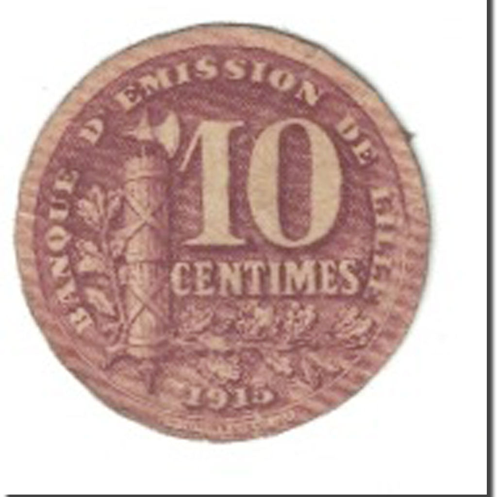 Moneta, Francia, Banque d'Emission de Lille, Lille, 10 Centimes, 1915, BB+
