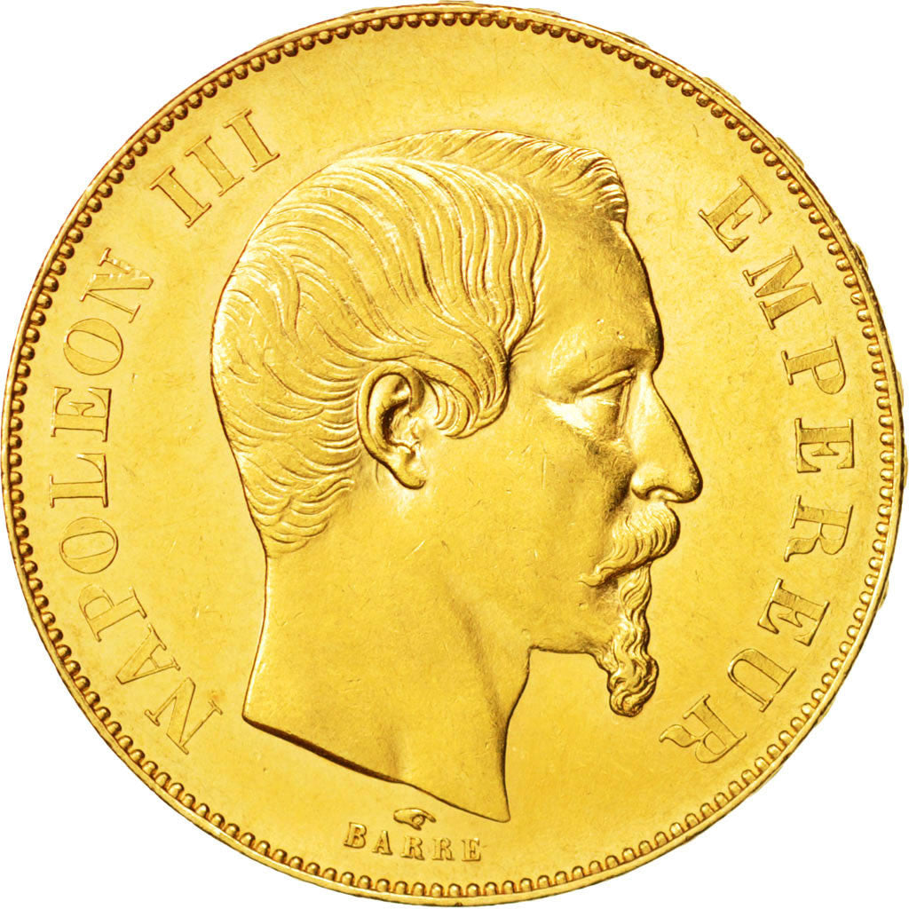 Francia, Napoleon III, Napoléon III, 50 Francs, 1855, Paris, SPL, Oro, KM:78...