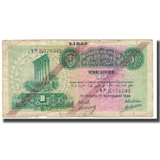 Banknote, Lebanon, 1 Livre, 1939, 1939-09-01, KM:26b, VF(20-25)