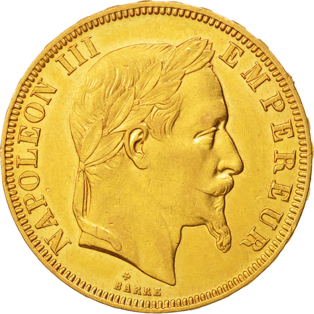 France,Napoleon III,50 Francs,1862,Strasbourg,AU(50-53),Gold,KM804.2,Gadoury1112