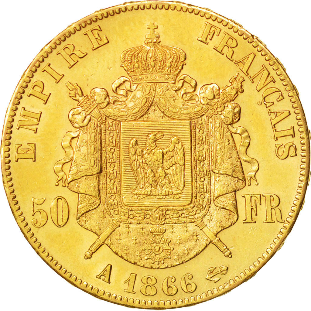 France, Napoléon III, 50 Francs, 1866, Paris, SUP, Or, KM:804.1, Gadoury 1112