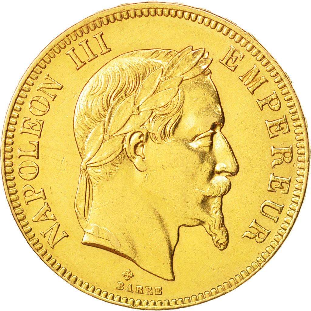 France, Napoleon III, 100 Francs, 1866, Strasbourg,EF(40-45),KM802.2,Gadoury1136