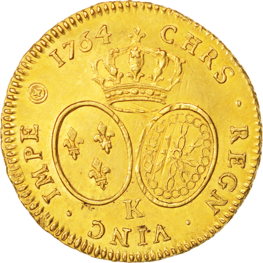 Moneta, Francia, Louis XV, Double louis d'or au bandeau, 2 Louis D'or, 1764