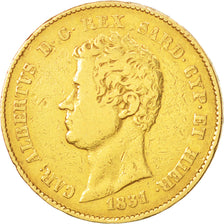 ITALIAN STATES, SARDINIA, Carlo Alberto, 20 Lire, 1831, Torino,VF(20-25),KM131.1