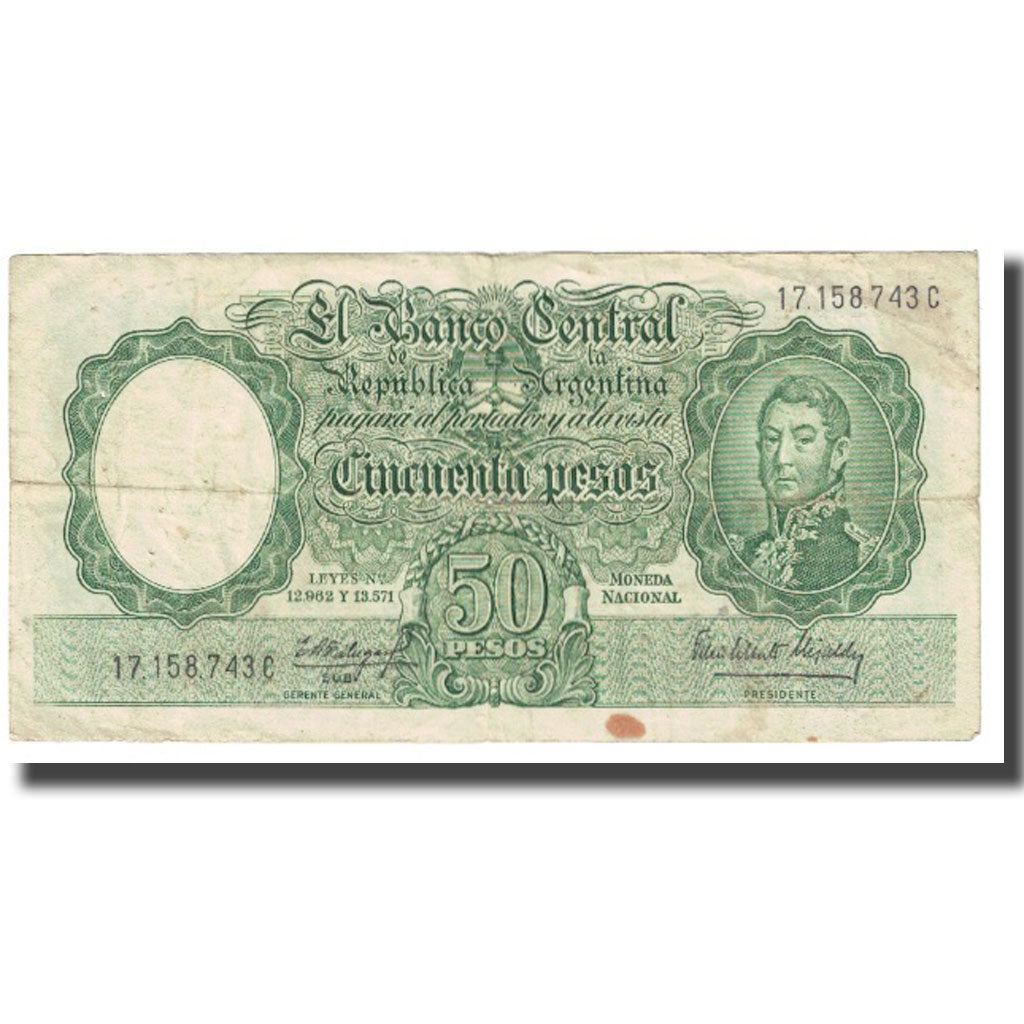 Banknote, Argentina, 50 Pesos, KM:276, VF(20-25)