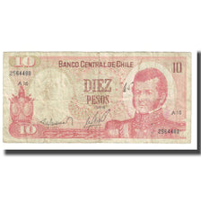 Biljet, Chili, 10 Pesos, 1976, KM:150b, TB