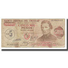 Banknote, Uruguay, 5 Nuevos Pesos on 5000 Pesos, KM:57, VF(20-25)